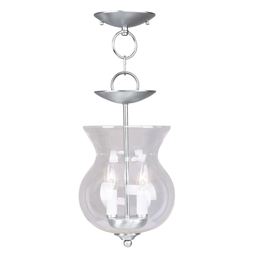 Livex Lighting 4393-91 Home Basics Convertible Chain Hang/Ceiling Mount in Brushed Nickel 